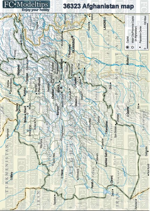 36323 Printed self adhesive base Afghanistan map 26x19cm