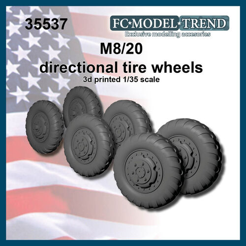 35537 M8/M20 Directional pattern tires, 1/35 scale