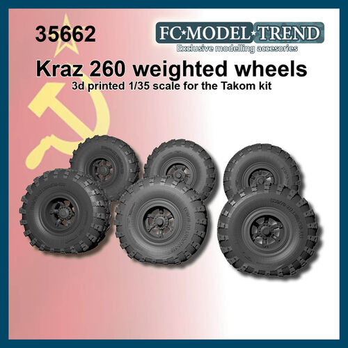 35662 Kraz 260 weighted wheels, 1/35 scale.