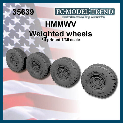 35639 HMWWV weighted wheels, 1/35 scale