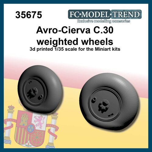 35675 Cierva C-30 weighted wheels, 1/35 scale