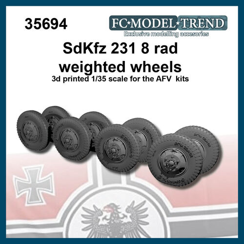 35694 Sd.Kfz 231/232 8 rad. weighted wheels, 1/35 scale