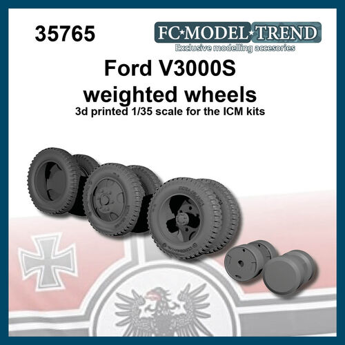 35765 Ford V3000S weighted wheels. 1/35 scale.