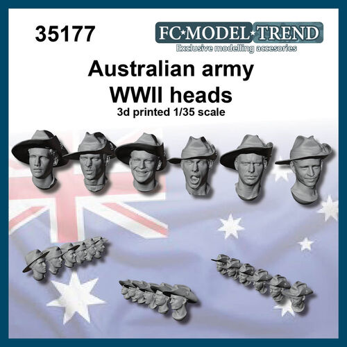 37177 Australia WWII heads 1/35 scale.