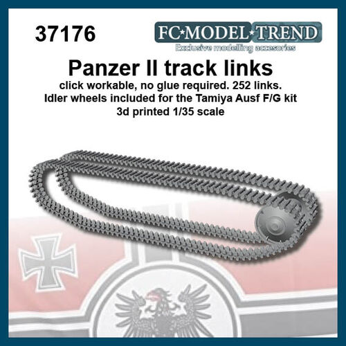 37176 Panzer II, cadenas articuladas a presin y rueda tensora, escala 1/35.