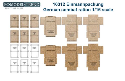 16312 Modern German army combat ration, 1/16 scale.