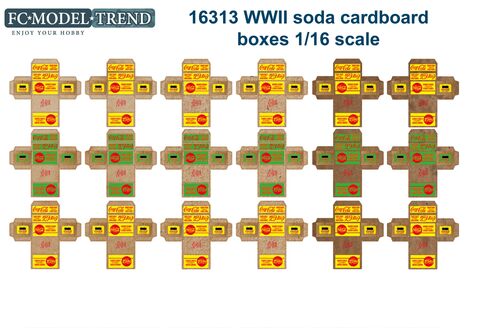 16313 Soda cardboard boxes WWII, 1/16 scale.