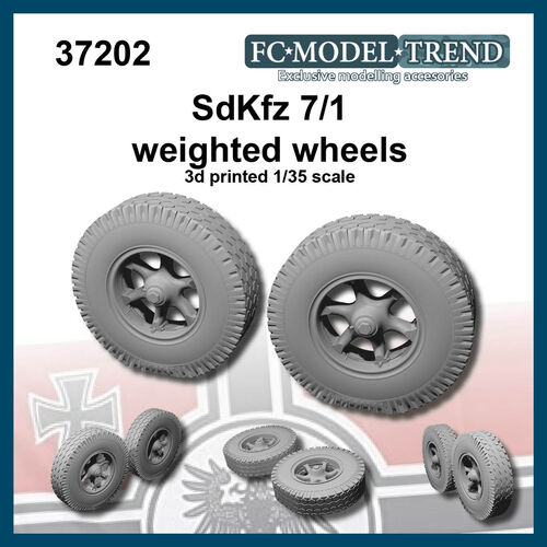 37702 SdKfz 7, weighted wheels, 1/35 scale.