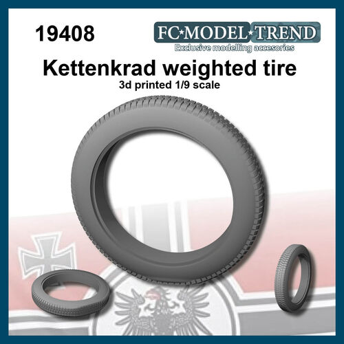 19408 Kettenkrad weighted tire, 1/16 scale.