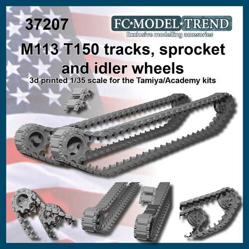 37207 T150 tracks, sprocket and idler wheels for M113, 1/35 scale.
