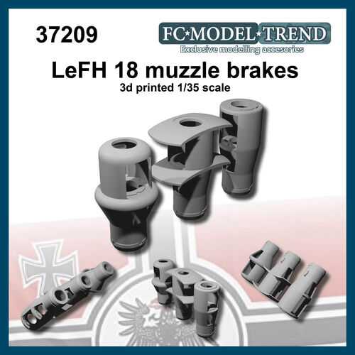 37209 LeFH 18 muzzle brakes, 1/35 scale.