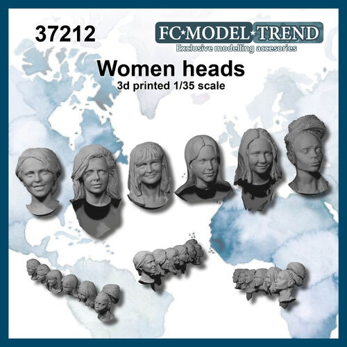 37212 Women heads, 1/35 scale.