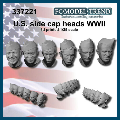 37221 USA heads with field cap, 1/35 scale.