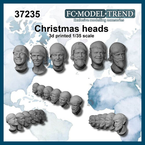 37235 Christmas heads 1/35 scale.