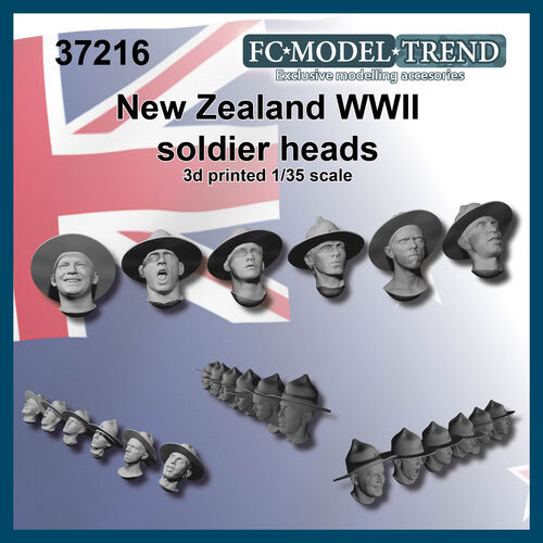 37216 New Zeland soldier heads WWII, 1/35 scale.