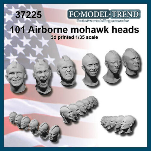 37225 USA "mohawk" heads WWII, 1/35 scale.