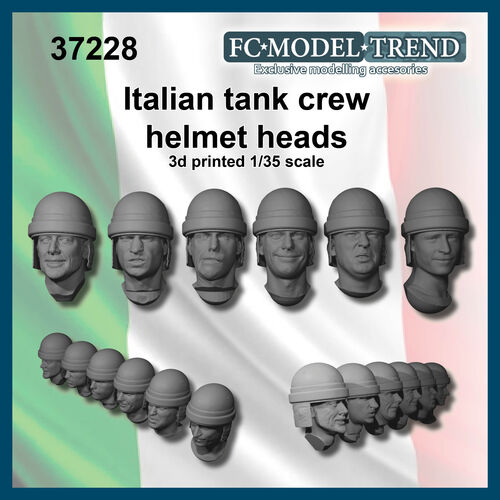 37228 Italian tanker heads WWII, 1/35 scale.