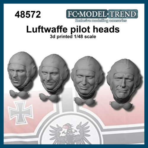 48572 Luftwaffe pilot heads, 1/48 scale.