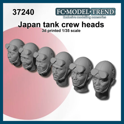 37241 Japan tank crew WWII heads, 1/35 scale.