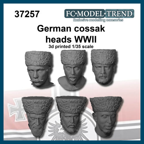 37257 German cossaks heads, 1/35 scale