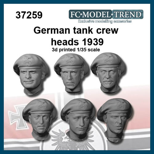 37259 German tank crew heads 1939, 1/35 scale.