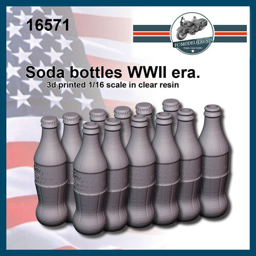 16571 Coke bottles WWII era, 1/16 scale.