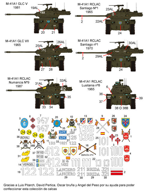 35216 M41 in Spain, 1/35 scale decals