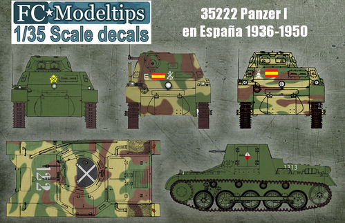 35222 Panzer I en Espaa, calcas escala 1/35