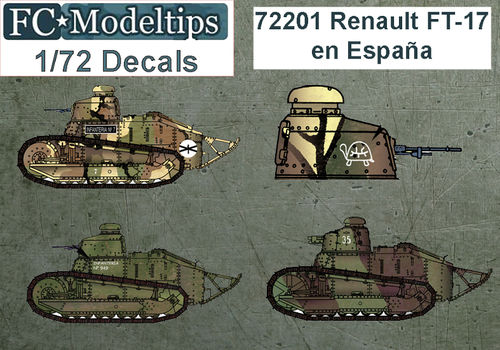 72201 FT-17 in Spain, 1/72 scale decals