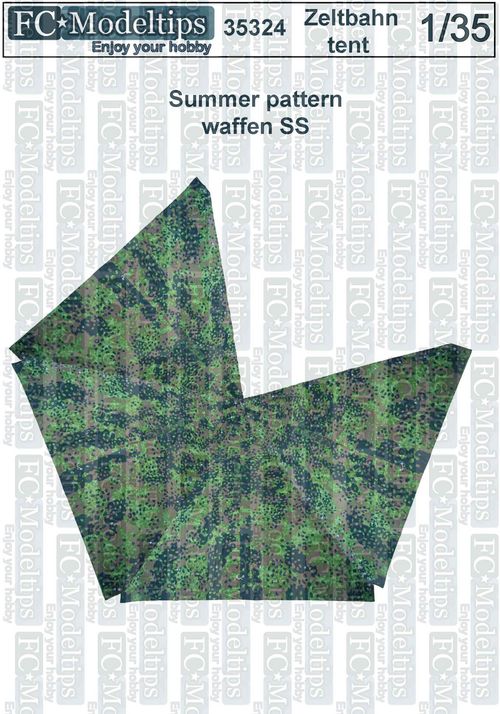 35324 Zeltbahn tent for 4 person, summer pattern, 1/35 scale