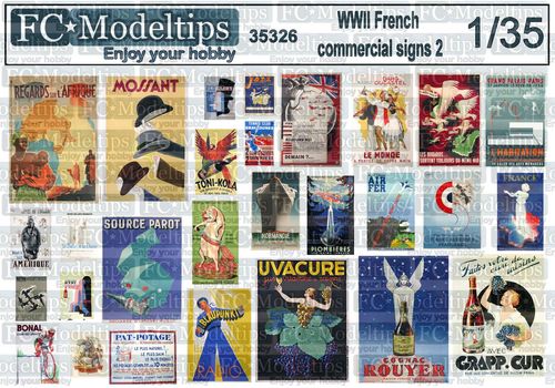 35326 French commercial posters WWII 2. 1/35 scale