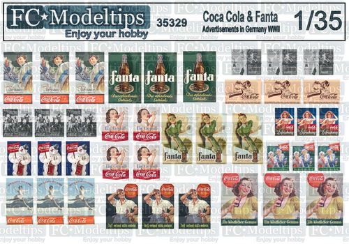 35329 Coca Cola and Fanta commercial signs in Germany WWII, 1/35 scale