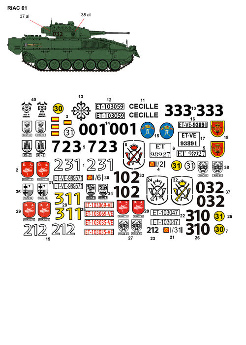 35234 VCI/VCC Pizarro, 1/35 scale decals