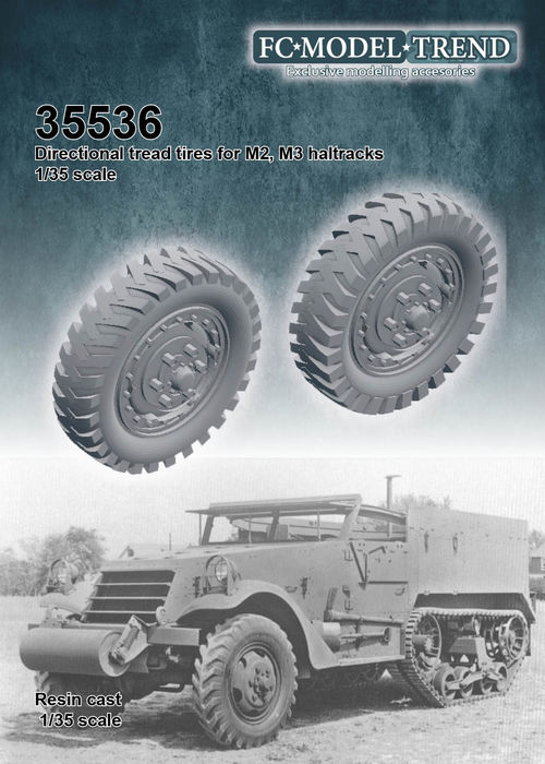 35536 Neumáticos direccionales para semiorugas M2/M3, escala 1/35
