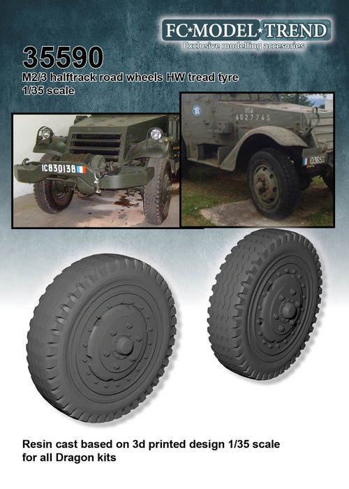 35590 M2/M3 halftracks, Highway pattern tires, 1/35 scale