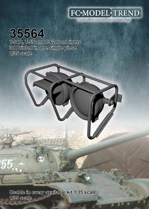 35564 T54A, T55 and T62front lights, 1/35 scale