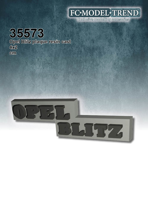 35573 Opel Blitz plaque, 2x4cm