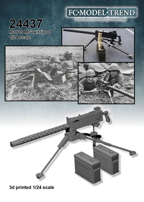24437 M1919 machine gun with tripod, 1/24 scale