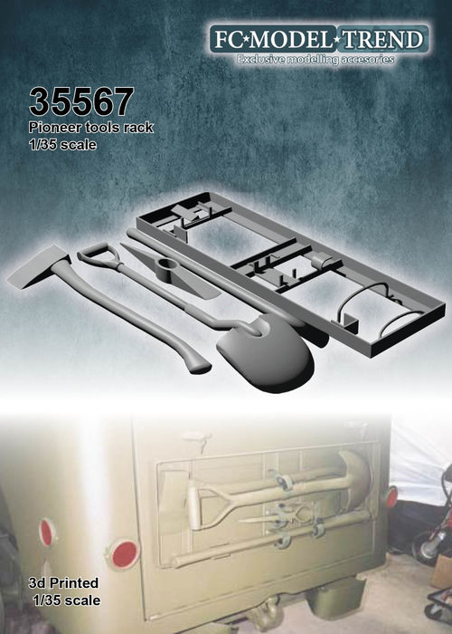 35567 US pioneer tools rack, 1/35 scale