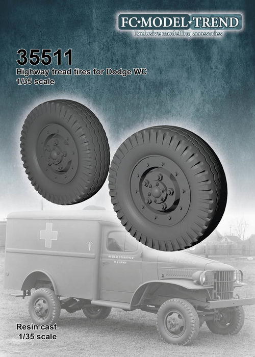 35511 Dodge WC, highway pattern tires, 1/35 scale