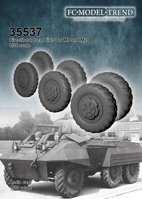 35537 M8/M20 Directional pattern tires, 1/35 scale