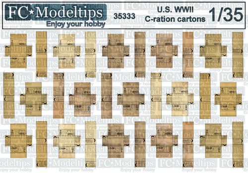 35333 Cajas de raciones C, US army WWII, escala 1/35