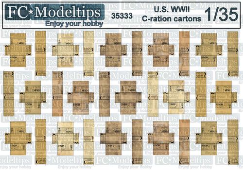 35333 US C-ration cartons WWII, 1/35 scale