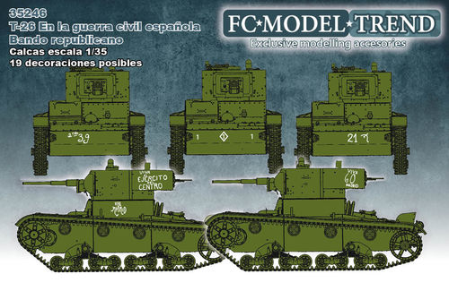 35246 T-26 in Spain decals , republican side, 1/35 scale