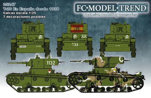 35247 T-26 in Spain decals, post 1938, 1/35 scale