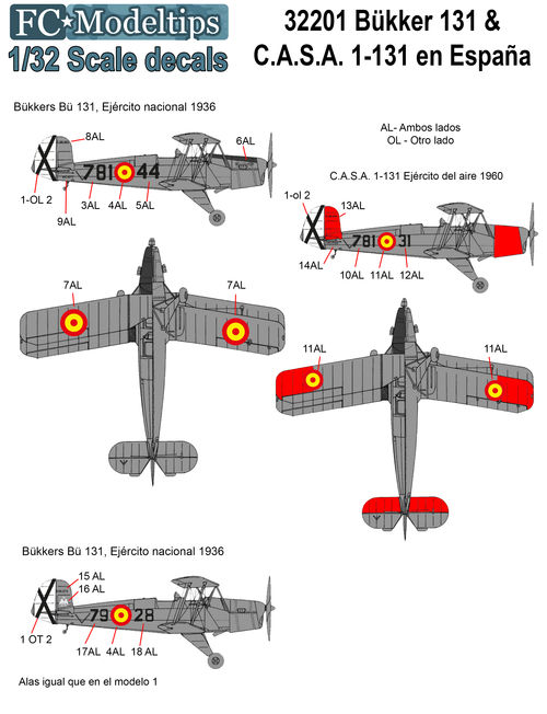 32001 Bcker B 131 & CASA 1131 en Espaa, escala 1/32