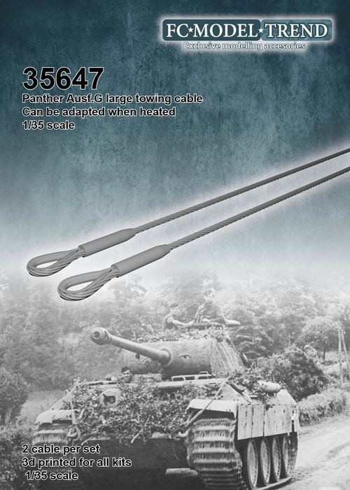 35647 Cable de arrastre para el tanque Panther Ausf.G modelo largo, escala 1/35