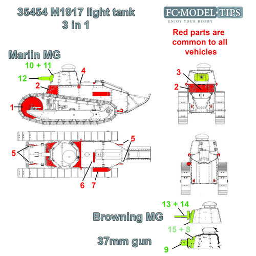 35454 M1917 light tank 3 in 1