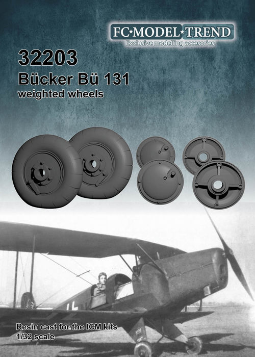 32203 Bkker B 131 weighted wheels, 1/32 scale