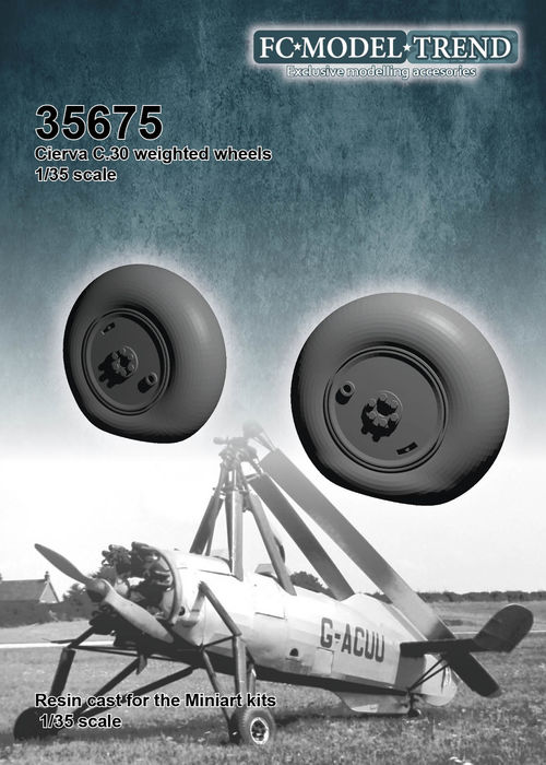 35675 Cierva C-30 weighted wheels, 1/35 scale